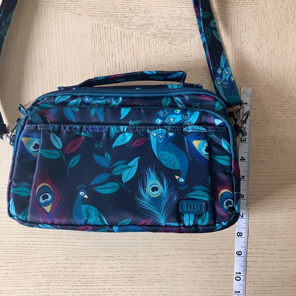 Lug Scoop Crossbody Bag Peacock Print | Travel - Every Day Use - Picture 13 of 14